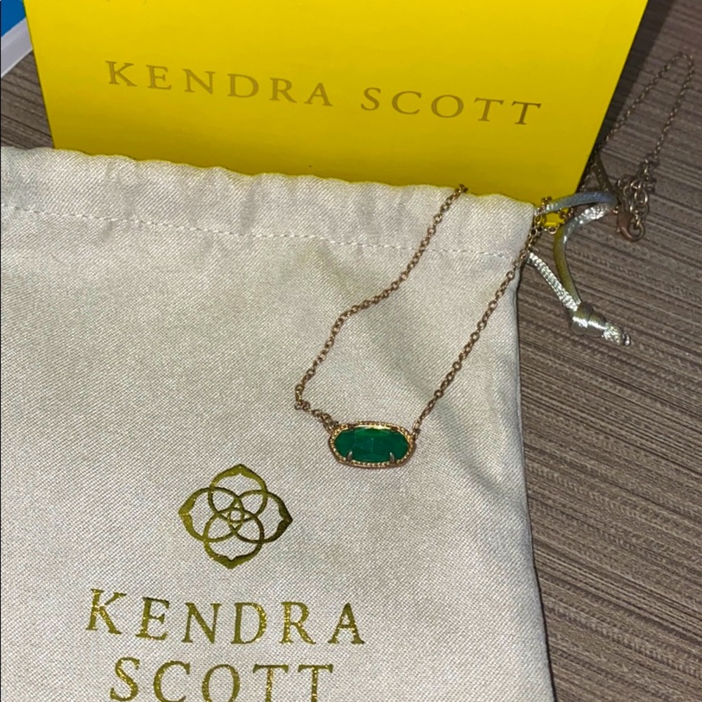 Kendra Scott green Elisa necklace.